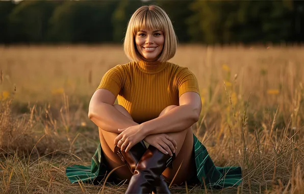 Wallpaper short, haircut, blonde, bang