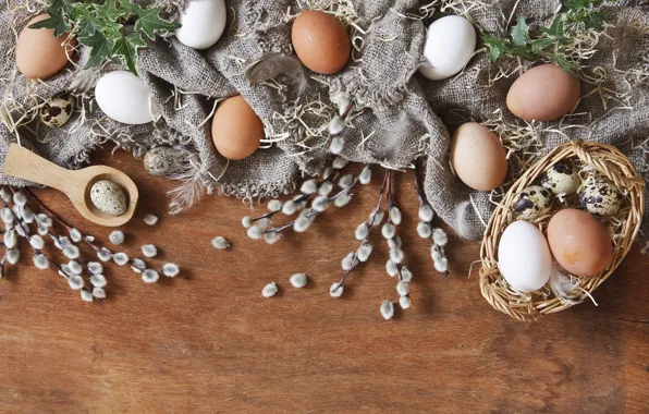 Holiday, Easter, fabric, willow branches