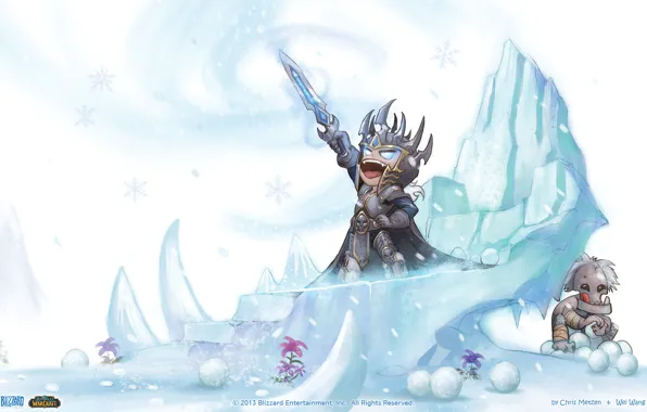 Snow, sword, World of Warcraft, Lich King, The sender, lumps