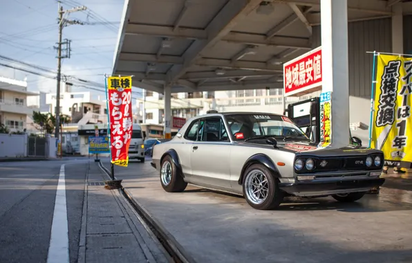 Auto, Machine, Grey, Nissan, Lights, Car, 2000, Skyline