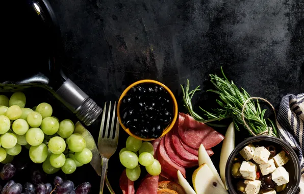 Picture cheese, grapes, olives, food, olives, Italian