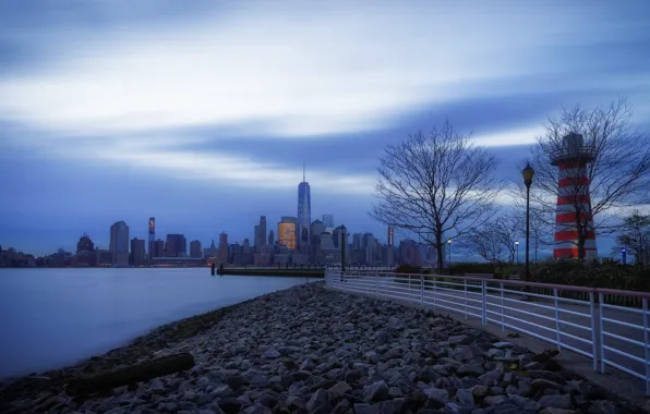 Picture morning, blue, Jersey City, Jersey City