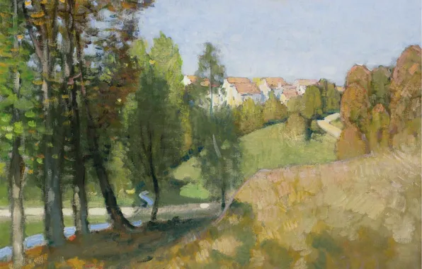 Landscape, picture, Autumn, Pierre Eugène Montesin, Pierre-Eugene Montezin