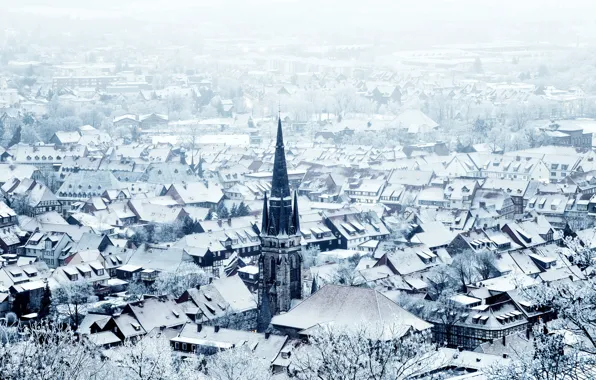 Winter, the city, Resin, Wernigerode