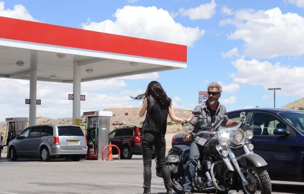 Picture machine, pose, dressing, figure, motorcycle, bike, cars, Lydia