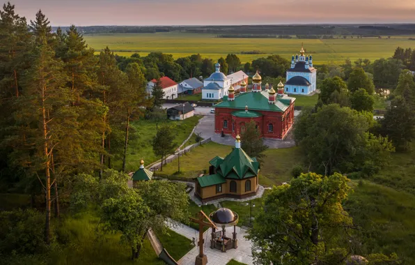 Picture landscape, nature, the monastery, Ilya Garbuzov, Svyato-Vvedenskaya Zhabynskaya Makaryevskaya desert