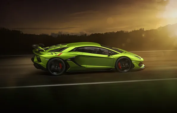 Lamborghini, road, speed, aventador SVJ
