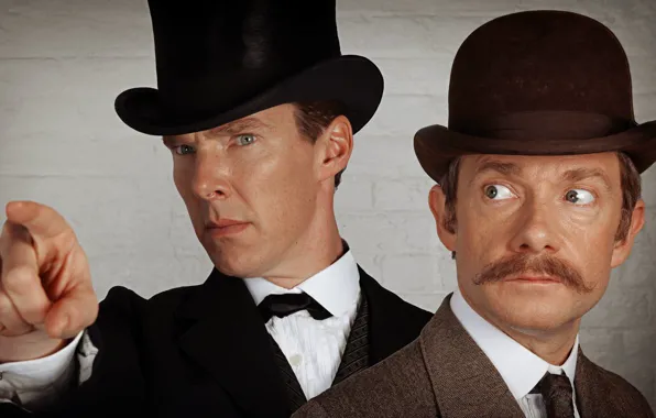 Friends, Sherlock Holmes, men, Martin Freeman, Benedict Cumberbatch, Sherlock, Sherlock BBC, Sherlock Holmes