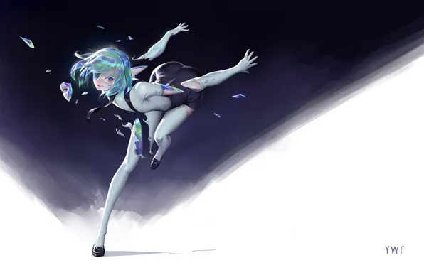 Girl, fragments, anime, art, crystals, diamond, house no kuni