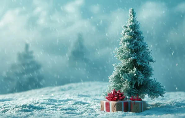 Winter, forest, snow, nature, ate, Christmas, the snow, gifts