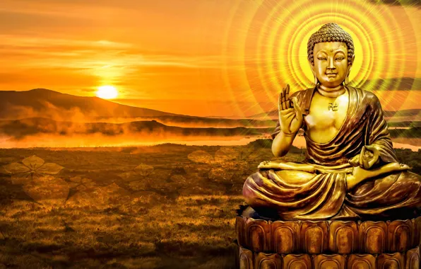 MOUNTAINS, STATUE, The SKY, The SUN, SUNSET, SIGNS, DAWN, RELIGION