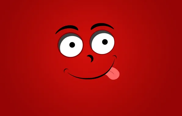 Picture language, muzzle, smile, red background, smiley