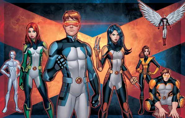 Picture X-Men, marvel, Beast, Iceman, Archangel, X-23, Shadowcat, Jean Grey