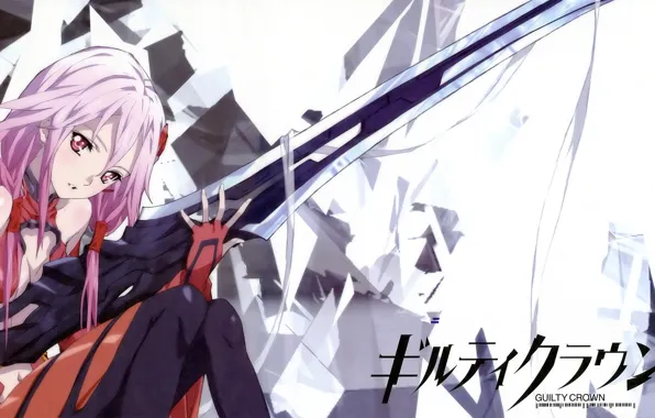 Wallpaper Girl, Anime, Guilty Crown, inori yuzuriha, The crown of