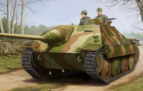 Picture SAU, tank fighter, self-propelled artillery, Hetzer, German light, Jagdpanzer 38(t)
