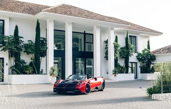 Red, Pagani, To huayr, hypercar, Pagani Huayra Roadster