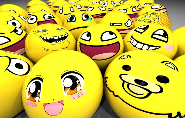 Balls, smiles, Kawai