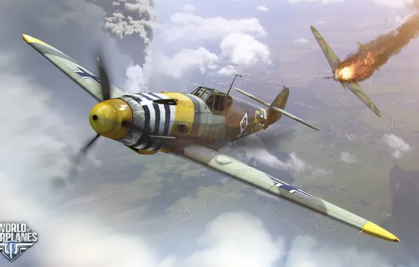 Picture clouds, the plane, the crash, aviation, air, MMO, Wargaming.net, World of Warplanes