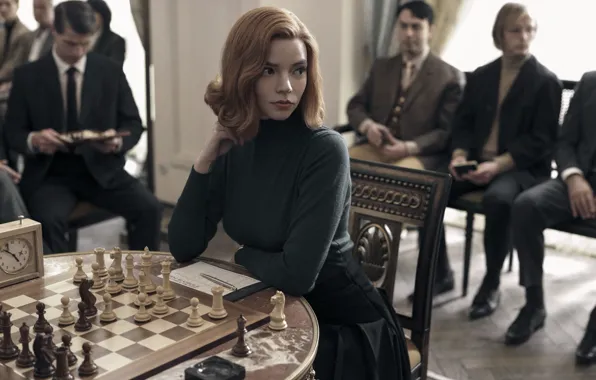 Girl, chess, young, redhead, chess, Anya Taylor-Joy, Anya Taylor Joy, The Queen's Move