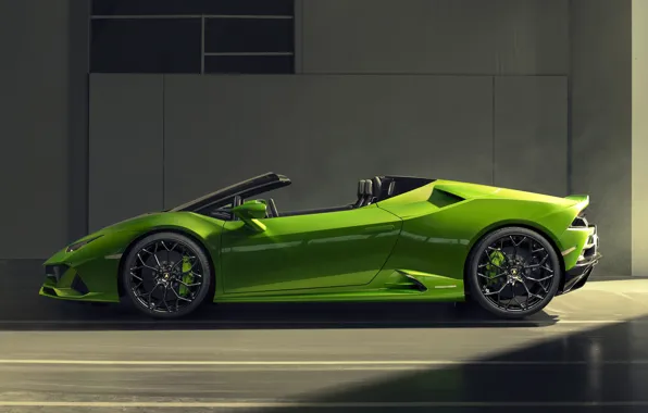 Lamborghini, side view, Spyder, Evo, Huracan, 2019, Lamborghini Huracan Evo