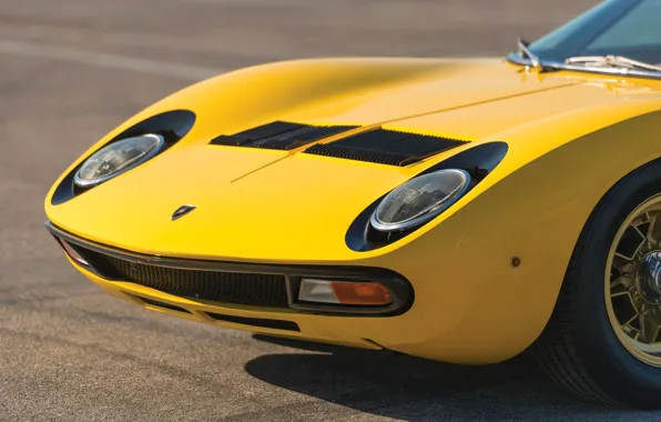 Color, Auto, Yellow, Lamborghini, Machine, Bright, The hood, 1971