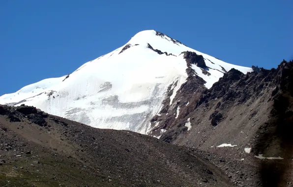 The sky, snow, landscape, mountains