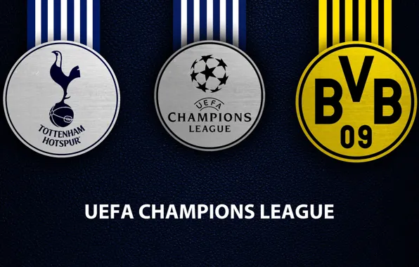 Wallpaper, sport, logo, football, Borussia Dortmund, UEFA Champions League, Tottenham Hotspur, Tottenham Hotspur vs Borussia …