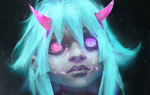 Wallpaper fiction, the demon, girl