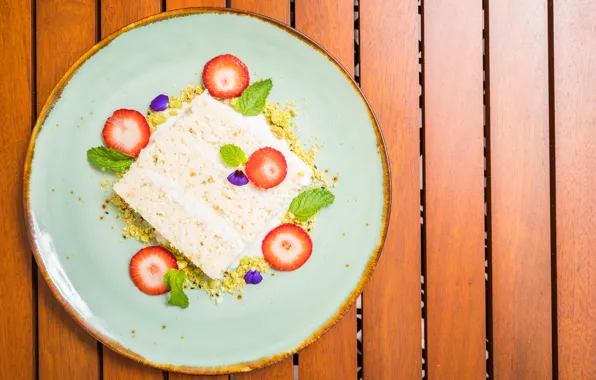 Picture food, strawberry, cake, cream, biscuit