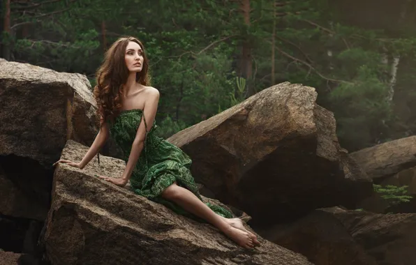 Forest, look, girl, pose, model, Ivan Kopchenov