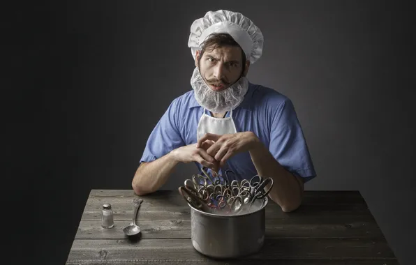 Look, male, scissors