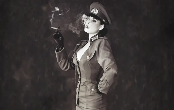 Photo, white, smoke, cigar, form, white, black, smoke