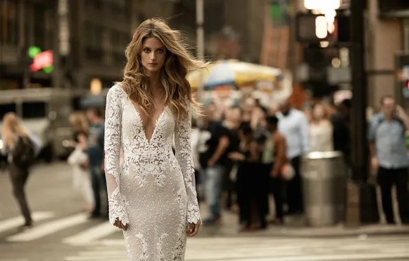 Girl, dress, beautiful, model, sweet, long-haired, Kate Bock