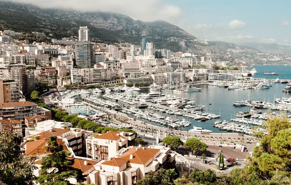 Sea, the city, Marina, home, ships, Bay, yachts, Monaco