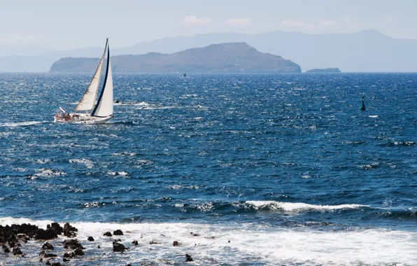 Sea, the way, yacht, sail