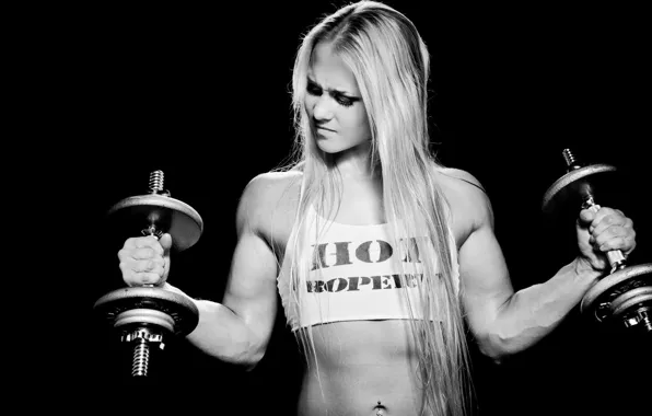 Pose, sport, figure, blonde, sport, muscle, figure, muscles