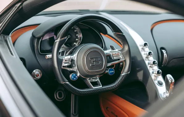 Download wallpaper Bugatti, steering wheel, Chiron, Bugatti Chiron