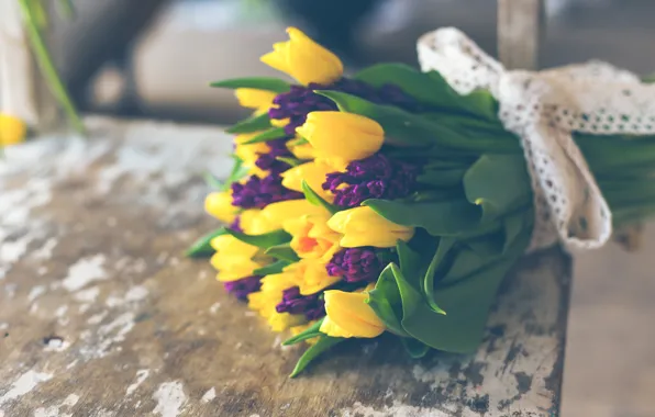 Picture flowers, bouquet, leaves