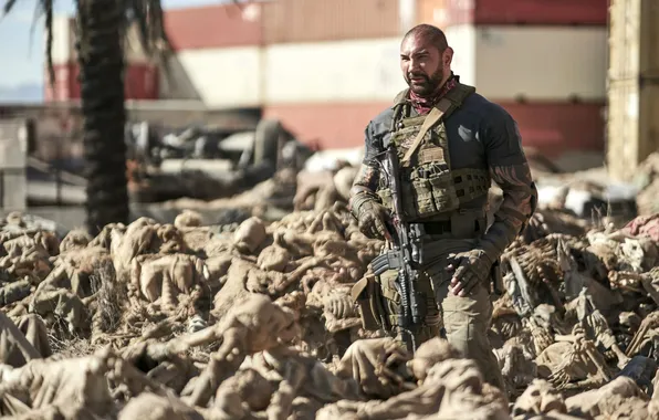 The sun, pose, weapons, tattoo, Dave Bautista, Dave Batista, Army of the Dead, Army of …