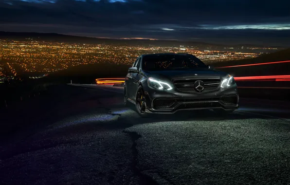 Picture Mercedes-Benz, City, California, Motorsport, Sonic, E63, Ligth, Nigth