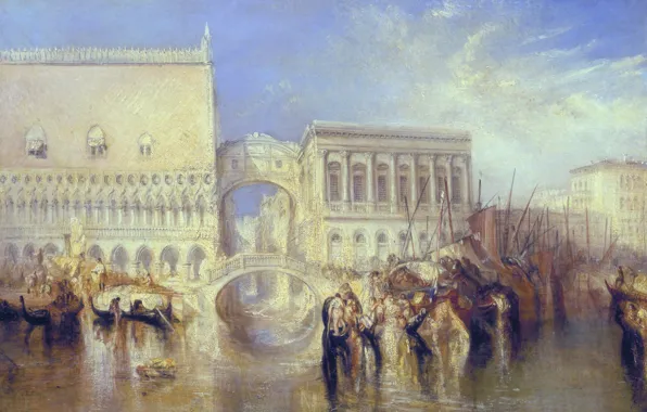 The city, boat, home, picture, Italy, Venice, channel, the urban landscape