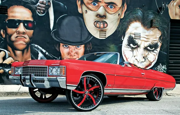 Picture machine, face, actor, color red