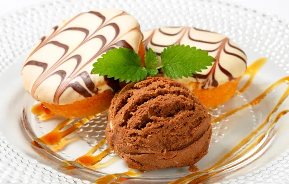 Chocolate, ice cream, cake, dessert, cakes, chocolate, Ice cream, Sweets