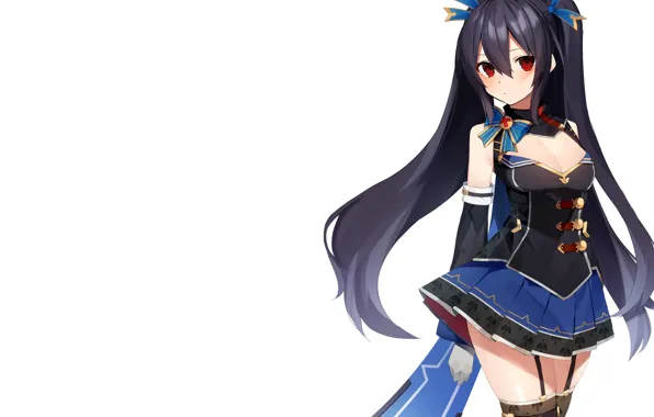 Girl, sexy, cleavage, thighhighs, long hair, boobs, anime, beautiful