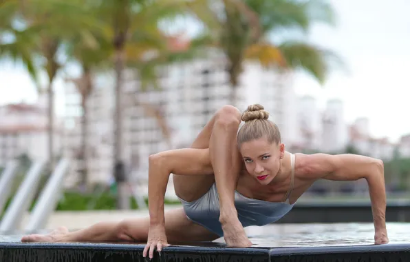 Picture summer, look, girl, face, pose, flexibility, hair, figure