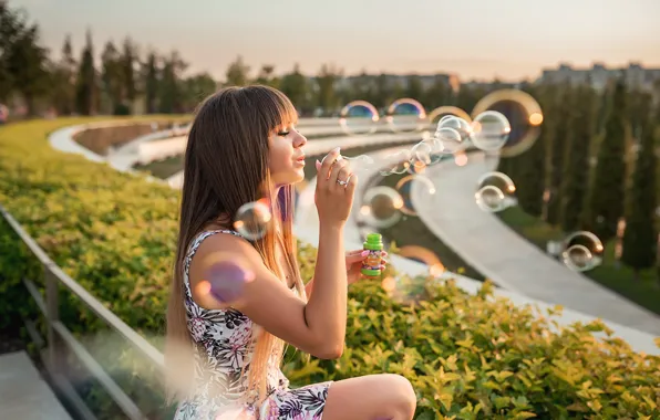 Girl, bubbles, pretty, A Diakov George