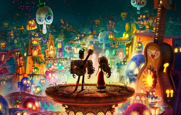 Color, patterns, cartoon, coloring, figure, characters, fabulous city, The Book of Life