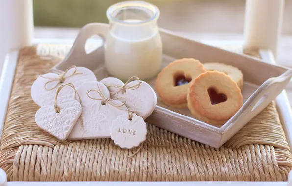 Picture love, heart, food, milk, cookies, love, cake, i love you