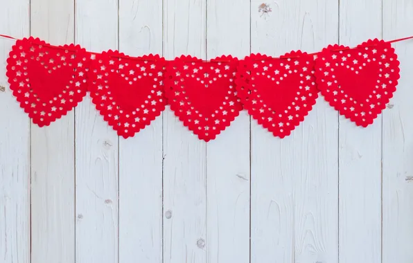 Hearts, Background, Garland