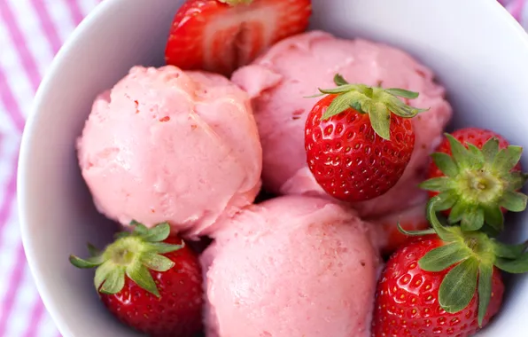 Photo, Strawberry, Sweets, Food, Ice cream
